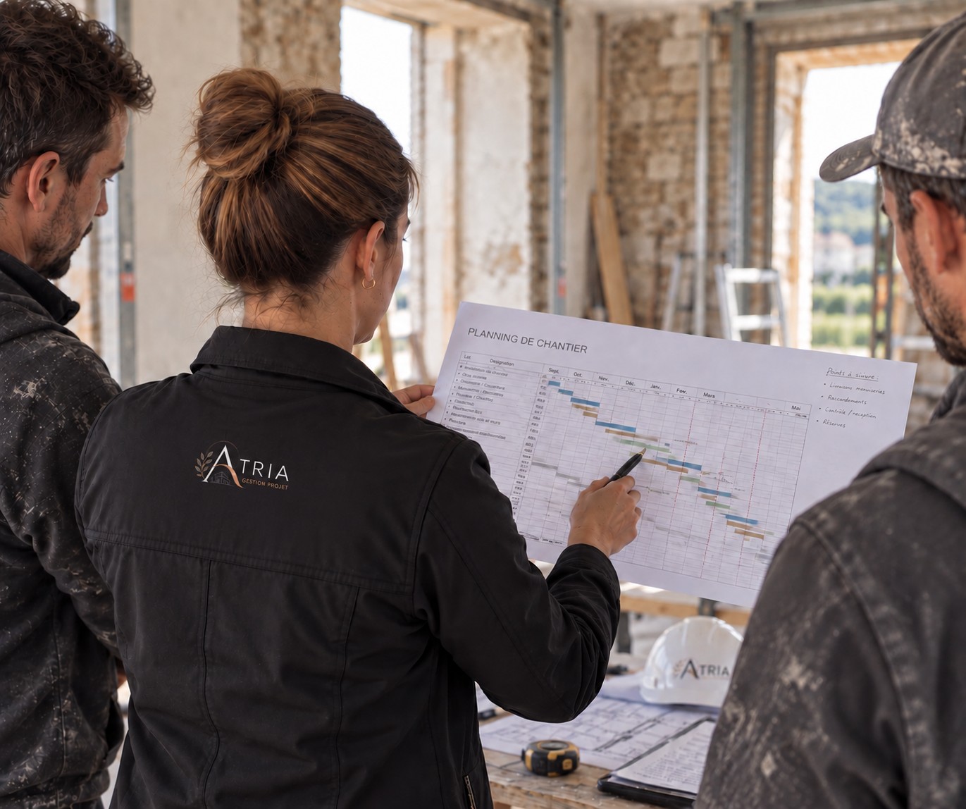 ATRIA sur un chantier avec les intervenants